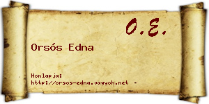 Orsós Edna névjegykártya